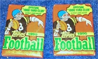 2 Topps 1990 Football Wax Packs