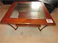 Wood/Glass Top Coffee Table