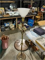 vintage brass mcm floor lamp/table