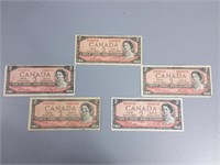 1954 Canadian $2.00 Dollar Bills