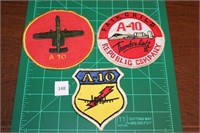 A 10; A-10; Fairchild A-10… (3 Patches) USAF Milit