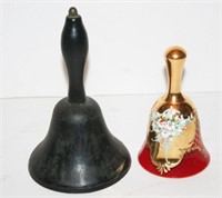 Cast Metal Hand Bell, Glass Hand Bell