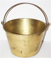 Brass Bucket w/ Wrought Iron Handle American