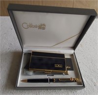 Pen and business card holder set