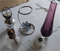 Oil lamp and candle holders