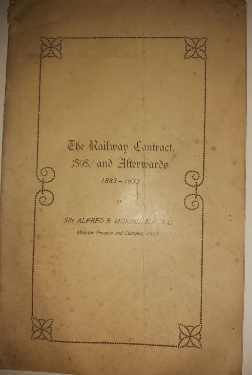 1898 NFLD Railway Contract