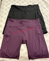 2 Pairs Baleaf Yoga/Biking Shorts Size XL