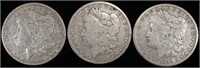 1890, 1897-O, 1899-O CIRC MORGAN DOLLARS