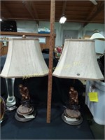 (2) metal golfer lamps both work