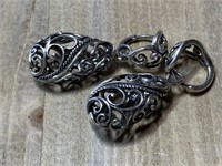 STERLING SILVER HEAVY FILIGREE EARRINGS