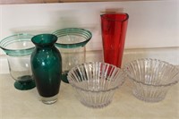 Lot of Large Art Glass and Crystal Pieces