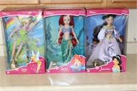 (3) Disney Porcelain Princess Dolls in Boxes