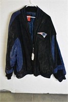NFL Blue Suede Leather Patriot Jacket-XXL