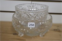 TWO CUT GLASS FOOTED BOWLS