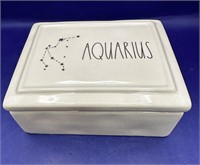 Rae Dunn Aquarius Ceramic Box