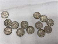 13 Roosevelt Dimes Pre 64