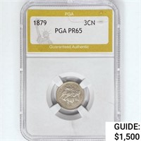 1879 Nickel Three Cent PGA PR65