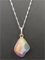 925 stamped 24-in chain with solar rainbow