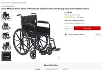 B3367  "Silver Sport 1 Wheelchair & Footrest"