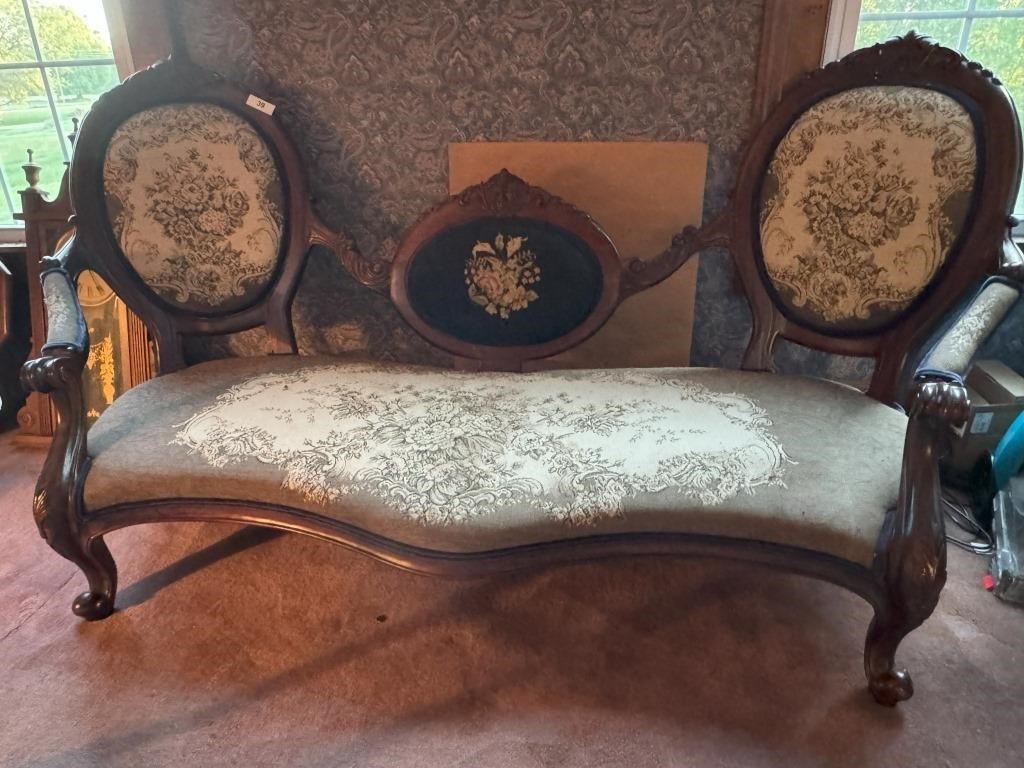 Very Ornate Victorian Style Parlor Couch