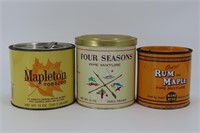 Mapleton and Four Seasons Pipe Tobacco Tins