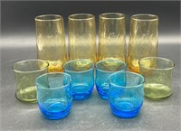 10 VTG COLORED GLASSES