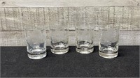 Set Of 4 Hughes Cornflower  Juice Glasses 3 5/8 In