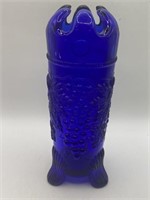 Vintage Mosser Glass Cobalt Blue Hatpin Holder