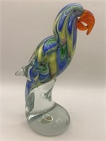 Hand Blown Rainbow Feather Colored Art Glass