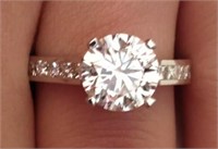 3.00 Ct Round Cut Channel Diamond Engagement Ring