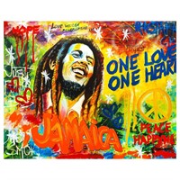 Nastya Rovenskaya- Mixed Media "Bob Marley"