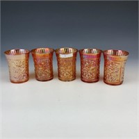 Imperial Marigold Lustre Rose Tumbler Lot