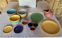 Fiesta Style (unmarked) 26 Pieces Bowls/Plates/Cup