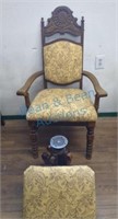Chair with ottoman as found