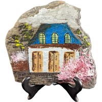 Hand Painted House With Trees Rock Slate Art
