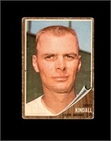 1962 Topps #292 Jerry Kindall VG to VG-EX+
