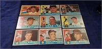 (9) 1960 Topps Baseball Cards (#'s 126, 238, 393,