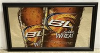 (JL) Bud Light Wheat Mirrored Beer Sign 29 1/2” x