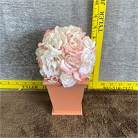 Pink Wood Planter w/ Roses