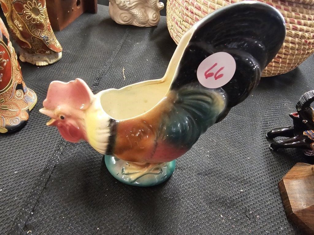 Vintage Rooster Accents Planter