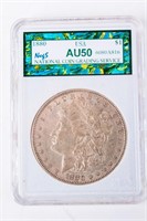 Coin 1880-P Morgan Silver Dollar NCGS AU50