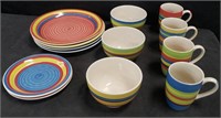 Group of Brylane Home plates, bowls, & mugs box