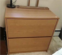 Wood two drawer lateral file cabinet