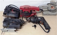 (5) Used Power Tools - Drill, Sanders & Jigsaws