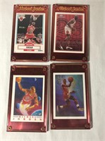 4 Michael Jordan Basketball Cards In Holder #1