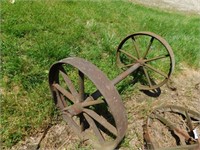 PAIR OF IRON WHEELS