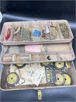 Union Steel Tackle Box and Contents 14”