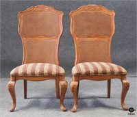 Pair of Dining Chairs with Cane Backs