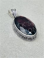 Amethyst & silver pendant