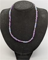 Sterling Silver Rough Amethyst / Iolite Necklace